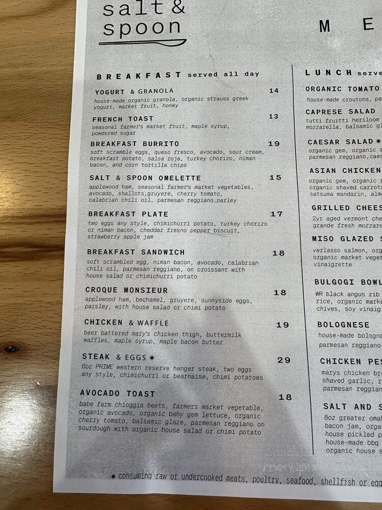Salt & Spoon - Las Vegas, NV menu_pic