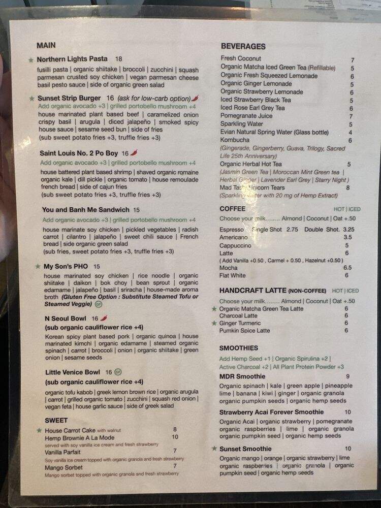 Variable Cafe - Los Angeles, CA menu_pic