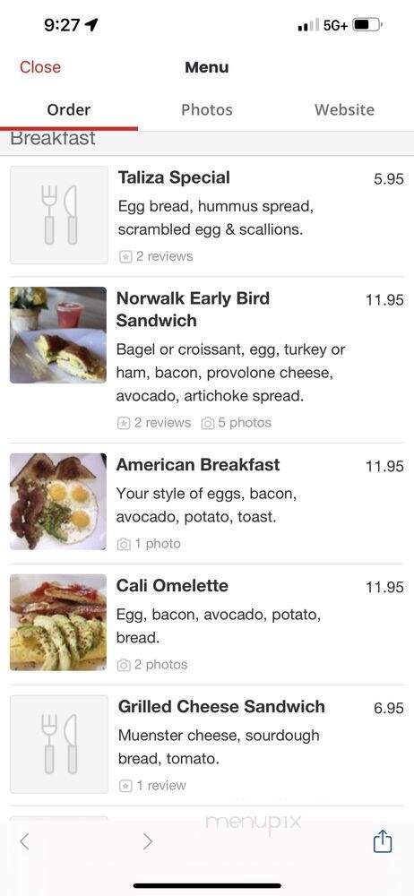 Taliza Coffee & Brunch - Norwalk, CA menu_pic