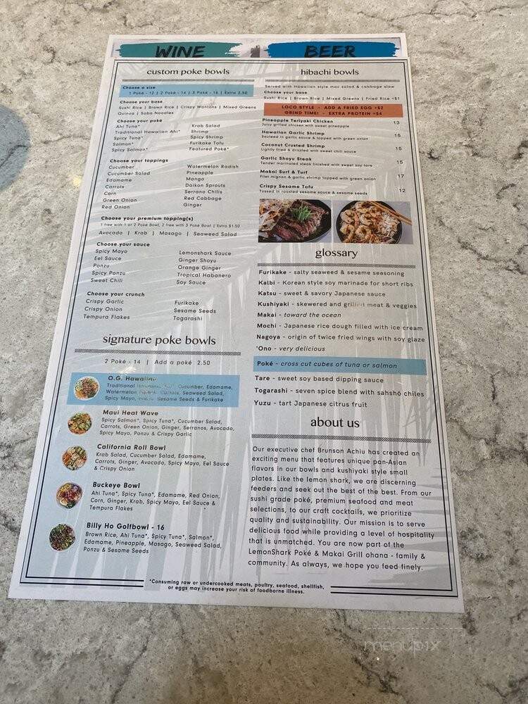 LemonShark Poke & Makai Grill - Columbus, OH menu_pic