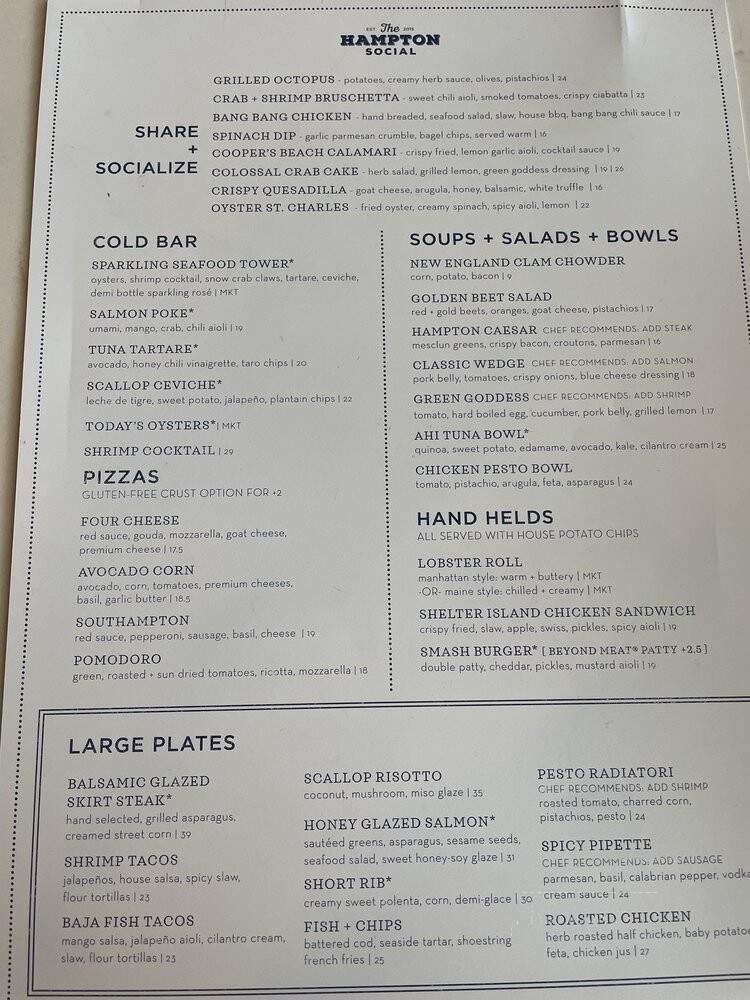The Hampton Social - Orlando, FL menu_pic