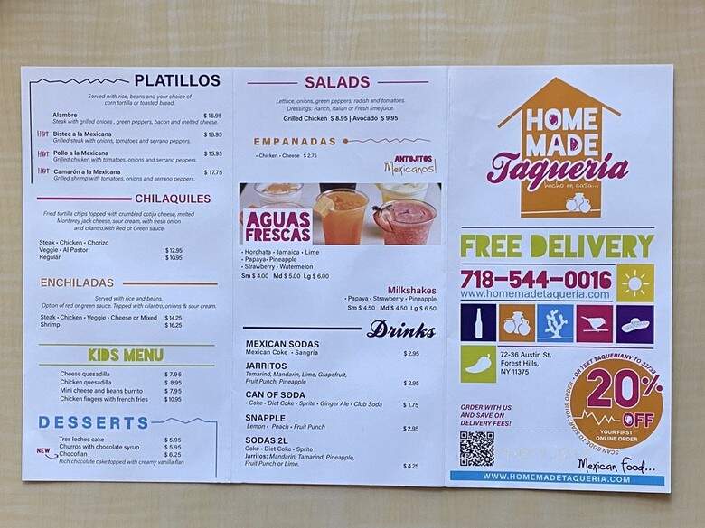 Homemade Taqueria - Forest Hills, NY menu_pic