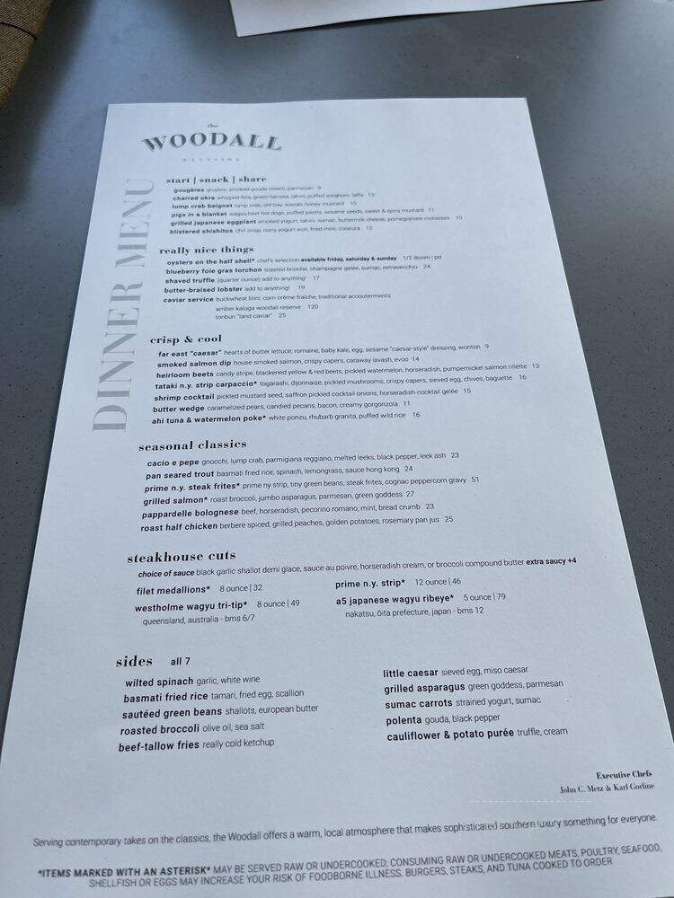 The Woodall - Atlanta, GA menu_pic