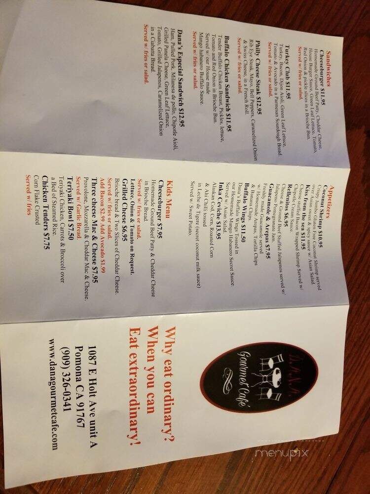 Dana gourmet cafe - Pomona, CA menu_pic