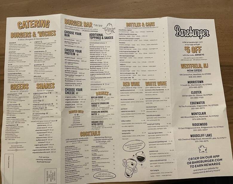 Bareburger - Westfield, NJ menu_pic