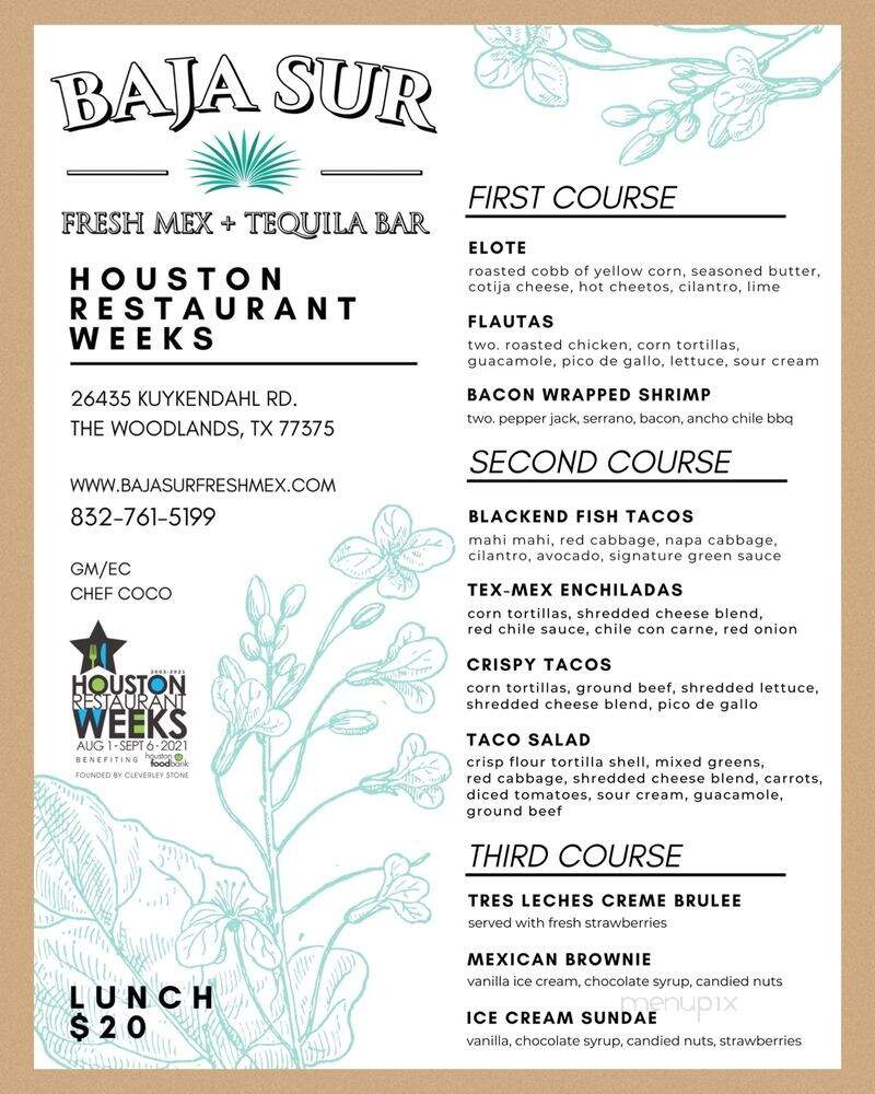 Baja Sur - Tomball, TX menu_pic