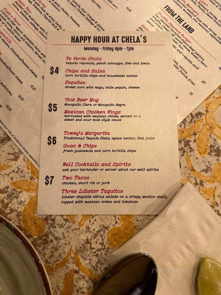 Chela's Beer Garden - Miami Lakes, FL menu_pic