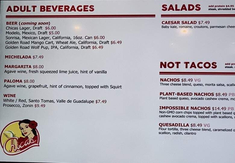 Chicas Tacos - Los Angeles, CA menu_pic
