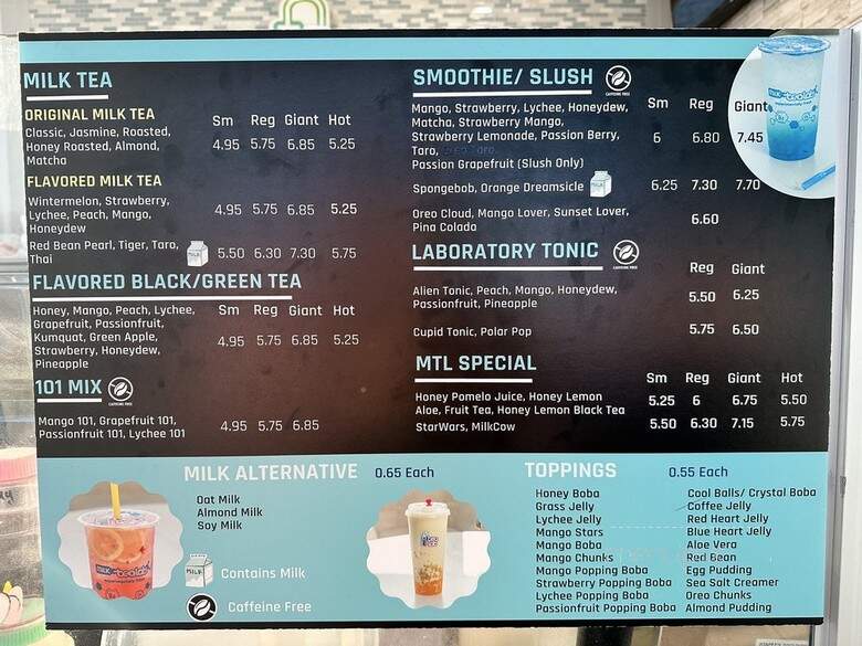 Milk Tea Lab - San Diego, CA menu_pic