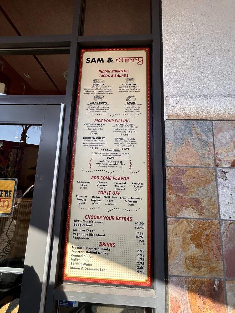 Sam and Curry - San Jose, CA menu_pic