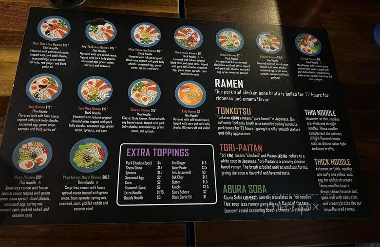 Fukumi Ramen - Roseville, CA menu_pic