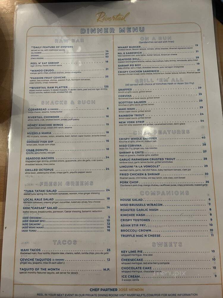 Rivertail - Fort Lauderdale, FL menu_pic