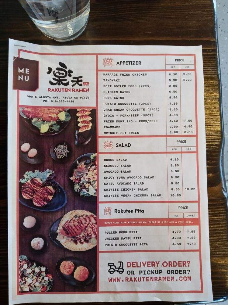 Rakuten Ramen - Azusa, CA menu_pic