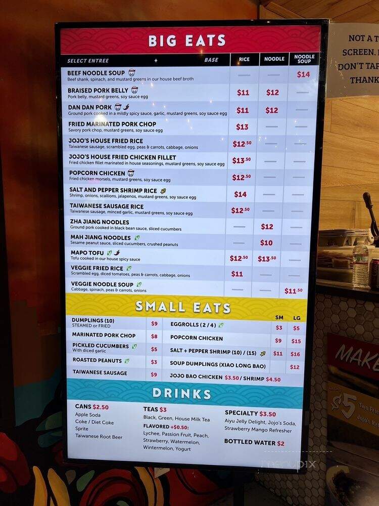 Jojo's Kitchen: Taiwan Eats - Rancho Cucamonga, CA menu_pic