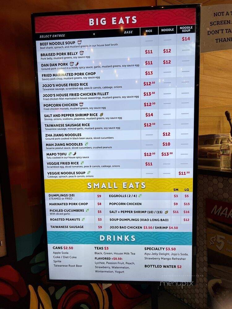 Jojo's Kitchen: Taiwan Eats - Rancho Cucamonga, CA menu_pic