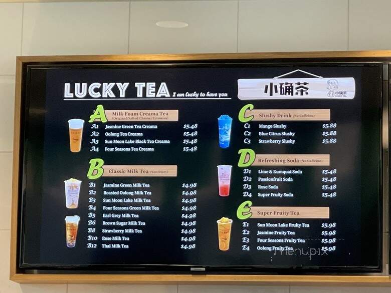 Lucky Tea - Santa Clara, CA menu_pic