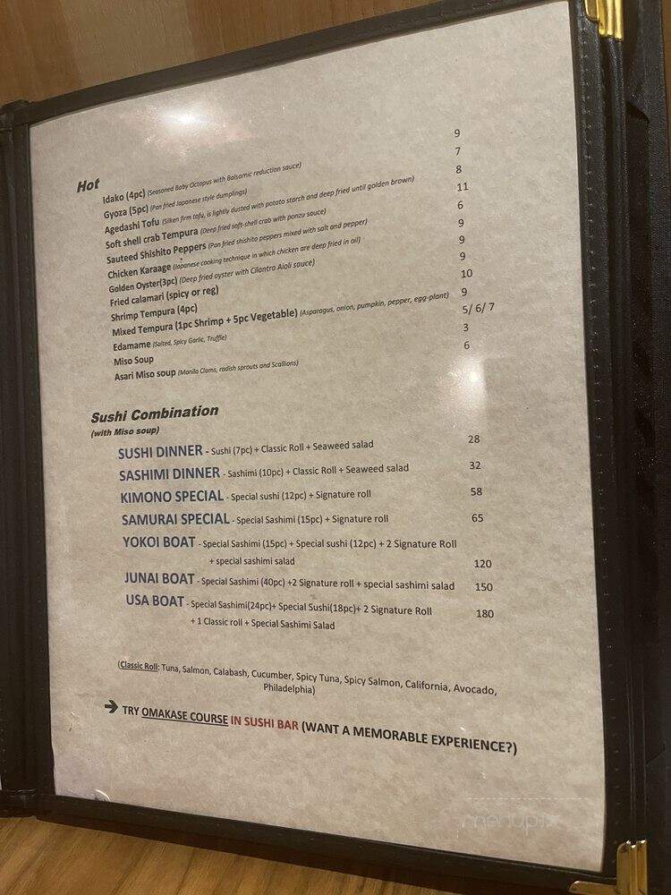 Sushi Junai Omakase - Austin, TX menu_pic