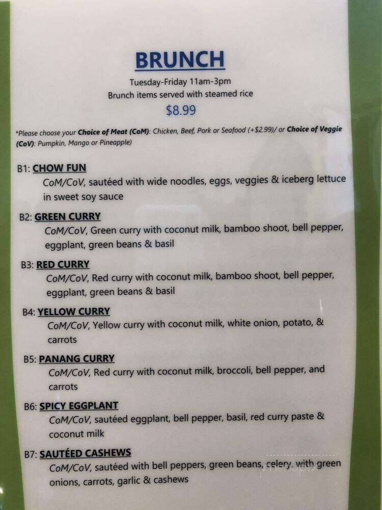 Patong Beach Thai Cuisine - Sacramento, CA menu_pic