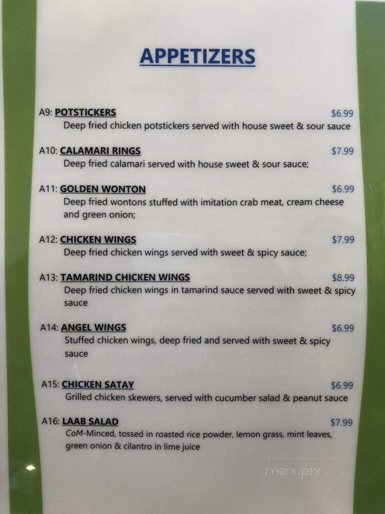 Patong Beach Thai Cuisine - Sacramento, CA menu_pic