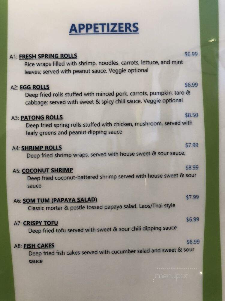 Patong Beach Thai Cuisine - Sacramento, CA menu_pic