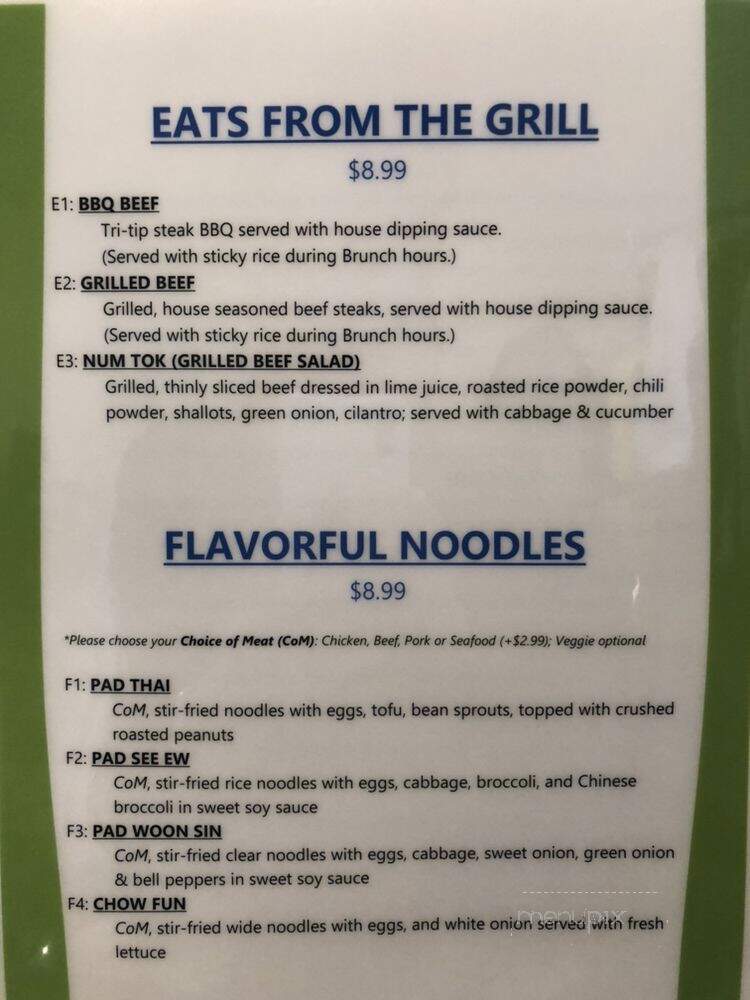 Patong Beach Thai Cuisine - Sacramento, CA menu_pic