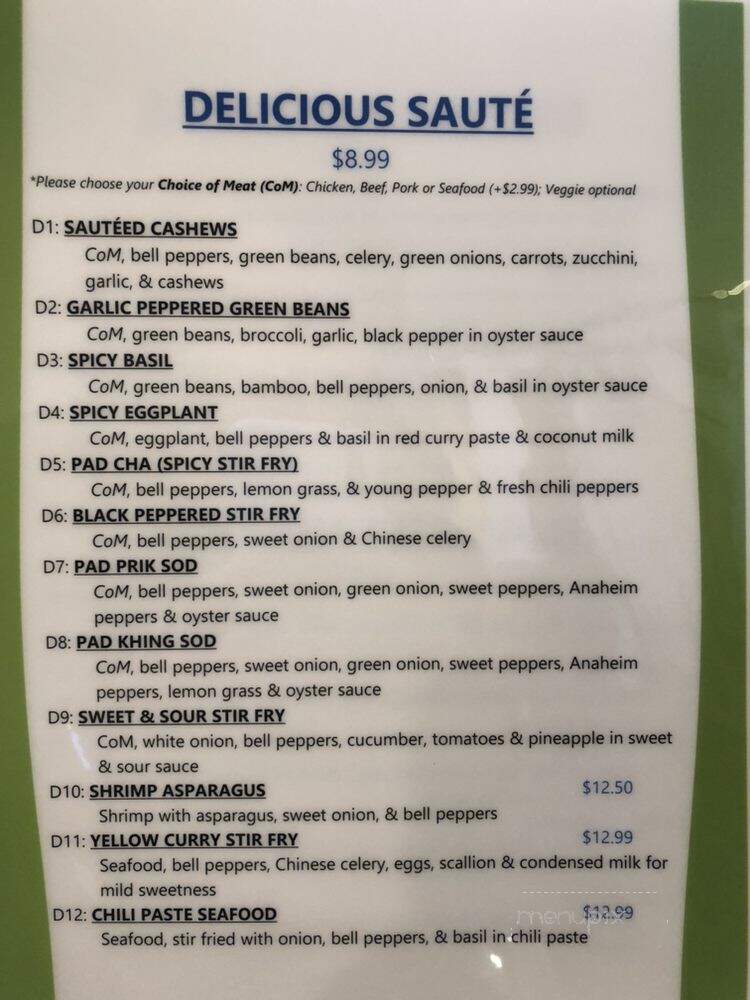 Patong Beach Thai Cuisine - Sacramento, CA menu_pic