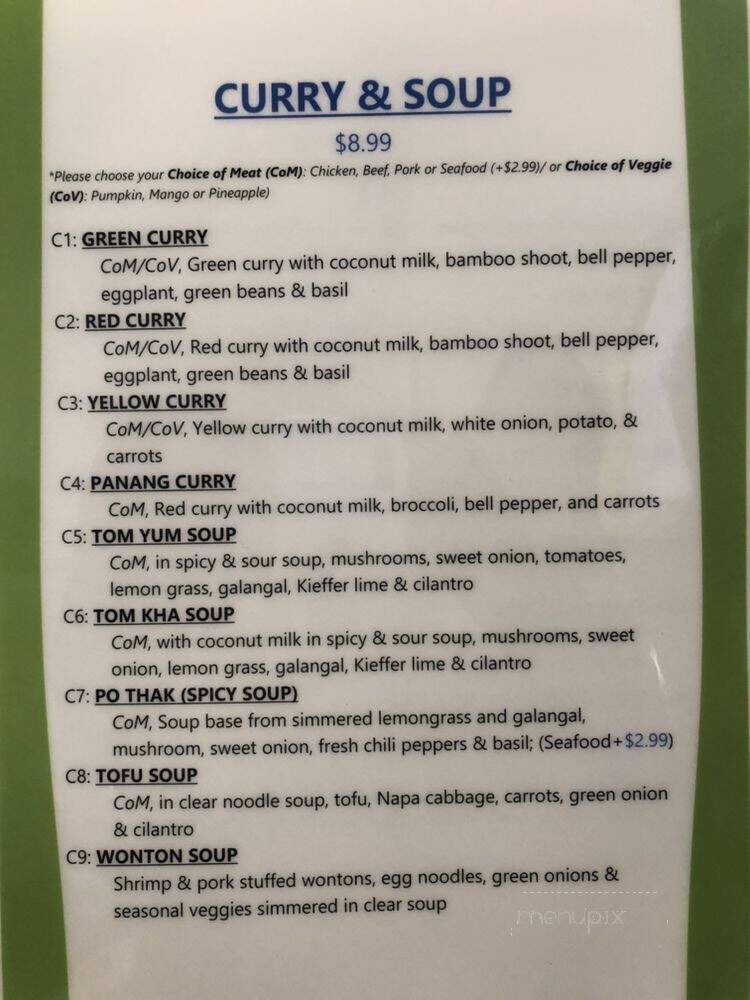 Patong Beach Thai Cuisine - Sacramento, CA menu_pic
