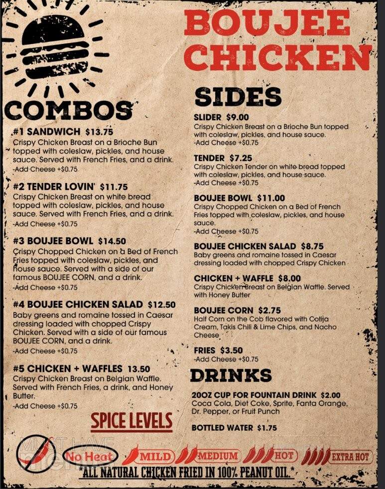 Boujee Chicken - Glendale, CA menu_pic
