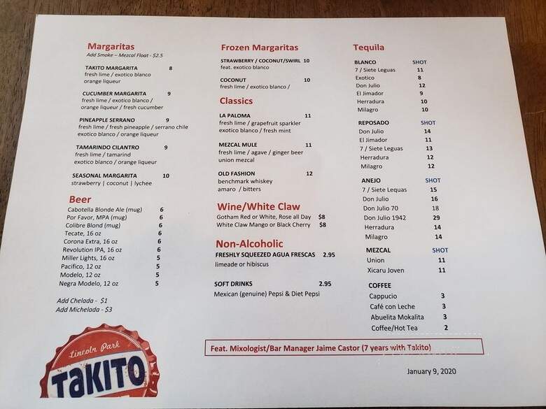Takito Street - Chicago, IL menu_pic