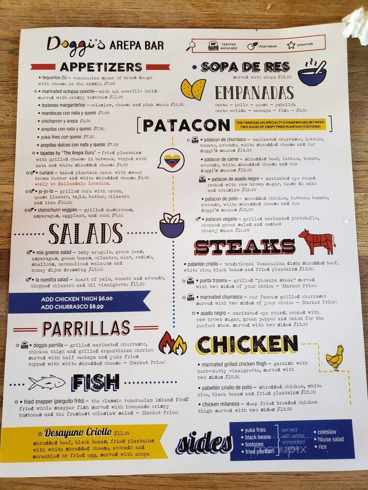 Doggi's Arepa Bar - Hallandale Beach, FL menu_pic