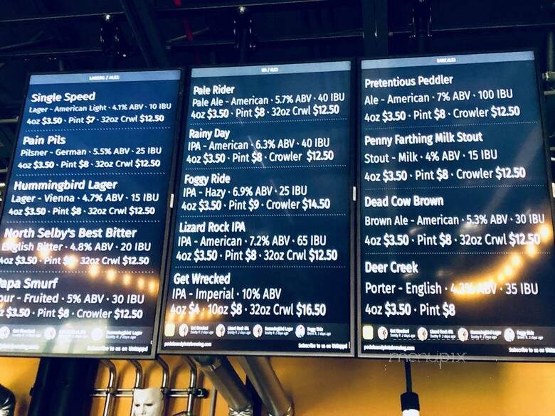 Pedals & Pints Brewing - Thousand Oaks, CA menu_pic