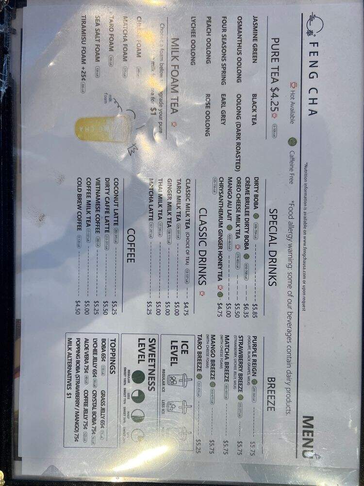 Feng Cha - Garland, TX menu_pic