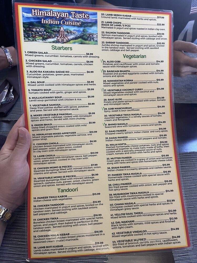 Himalayan Taste Indian Cuisine - San Juan Capistrano, CA menu_pic