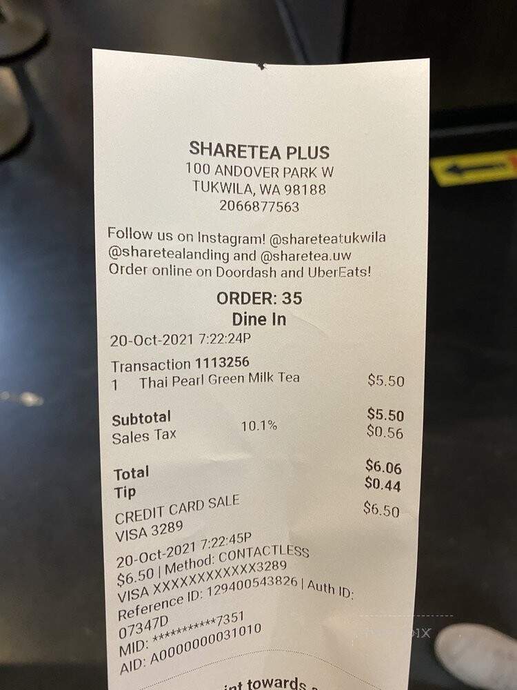 Sharetea Plus Tukwila - Tukwila, WA