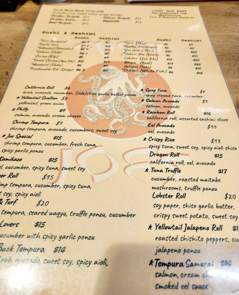 Sushi Joe's - Las Vegas, NV menu_pic