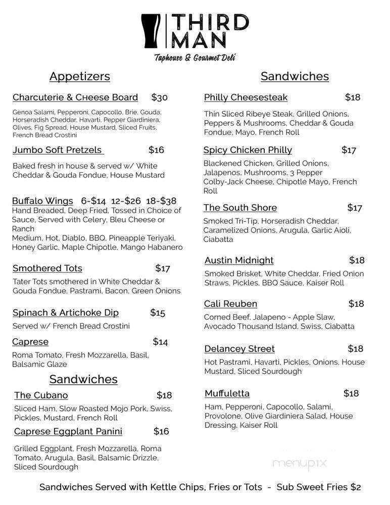 Third Man Taphouse & Gourmet Deli - South Lake Tahoe, CA menu_pic
