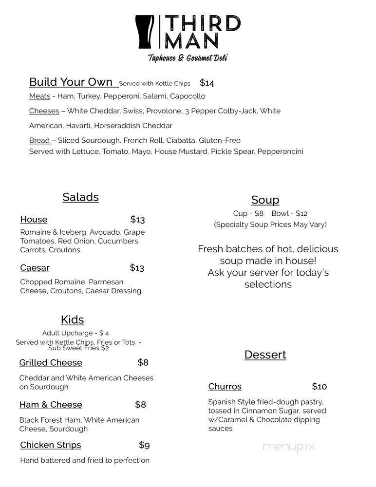 Third Man Taphouse & Gourmet Deli - South Lake Tahoe, CA menu_pic