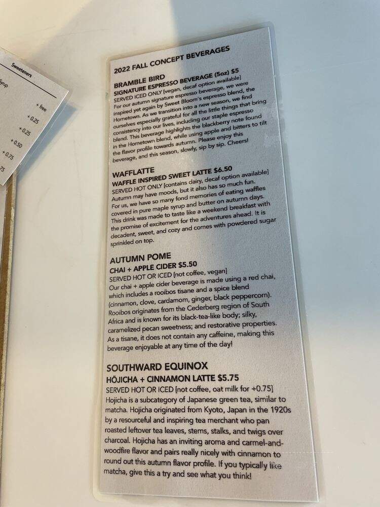 Sapor Coffee & Concepts - Denver, CO menu_pic