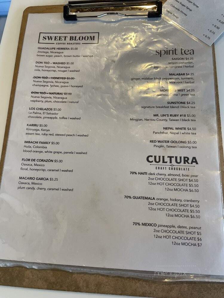 Sapor Coffee & Concepts - Denver, CO menu_pic