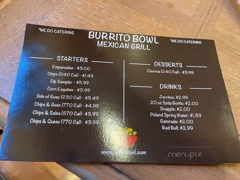Burrito Bowl Mexican Grill - South Brunswick, NJ menu_pic