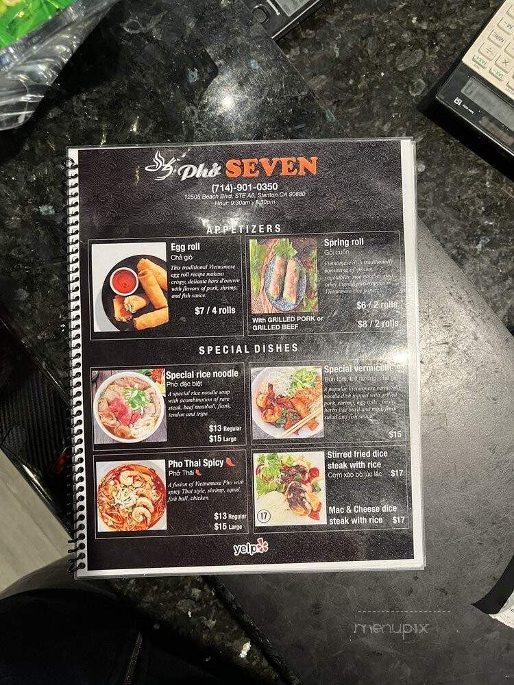 Pho Seven - Stanton, CA menu_pic