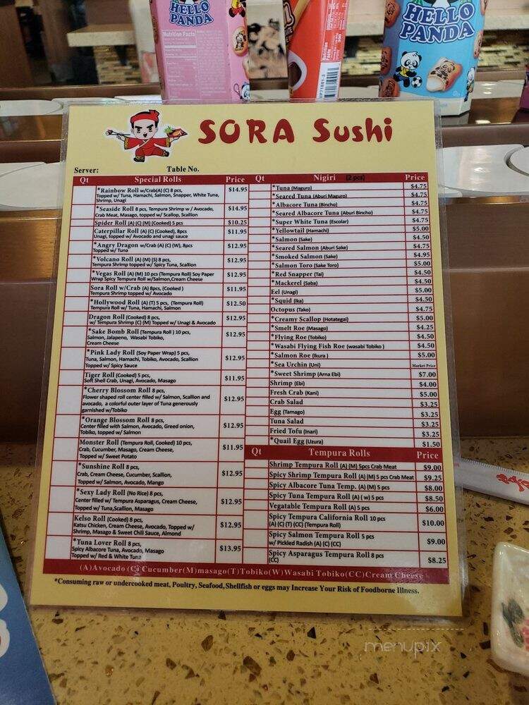 Sora Sushi - Redmond, OR menu_pic