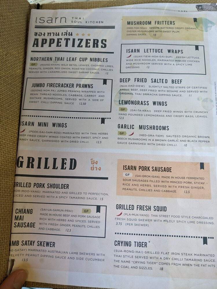 Isarn Thai Soul Kitchen - Seattle, WA menu_pic