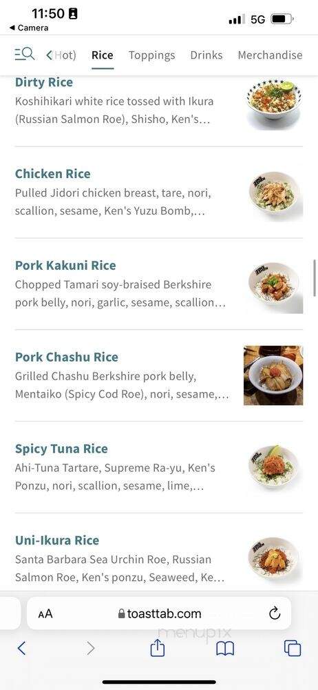 Ken's Ramen - Los Angeles, CA menu_pic