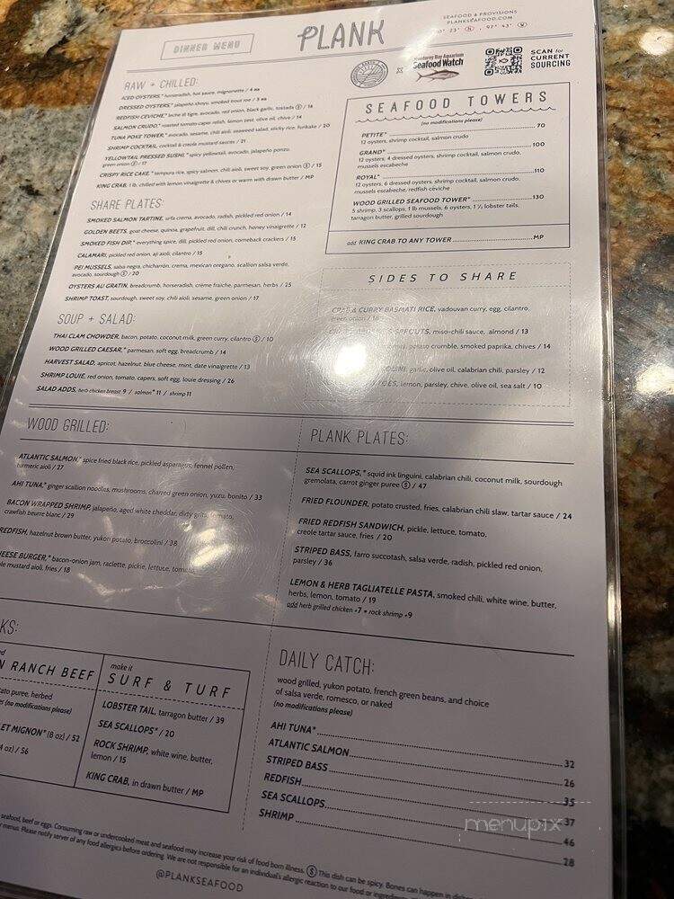 Plank Seafood Provisions - Austin, TX menu_pic