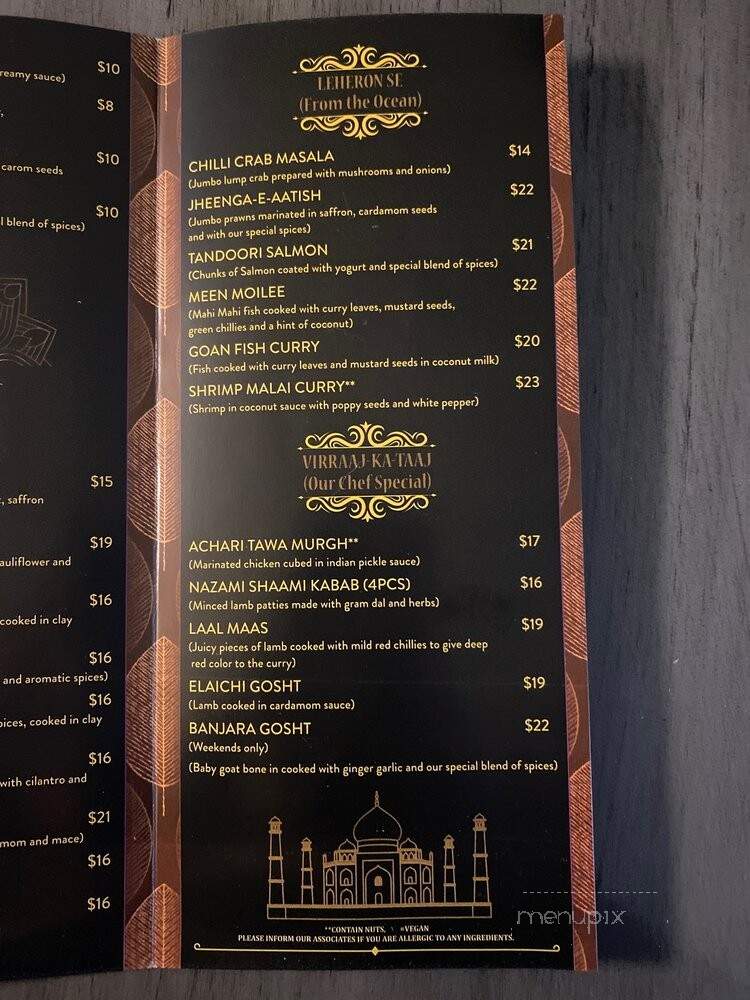 Virraaj - Bethesda, MD menu_pic