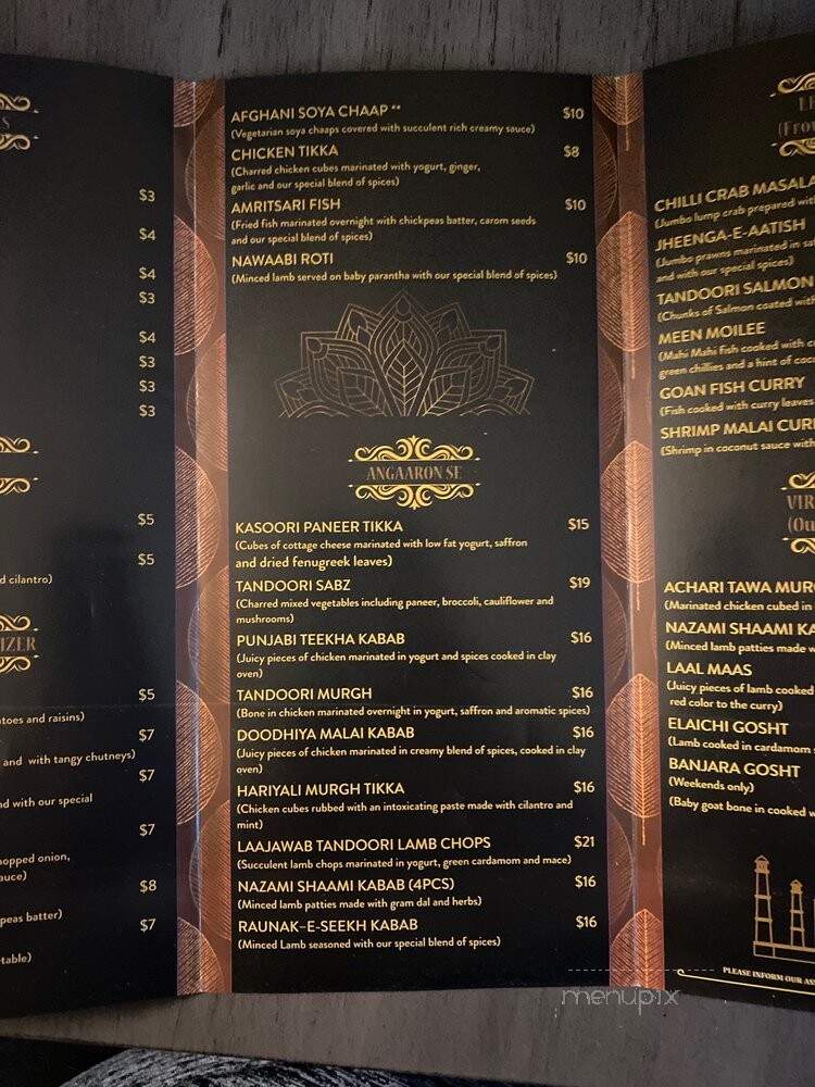 Virraaj - Bethesda, MD menu_pic