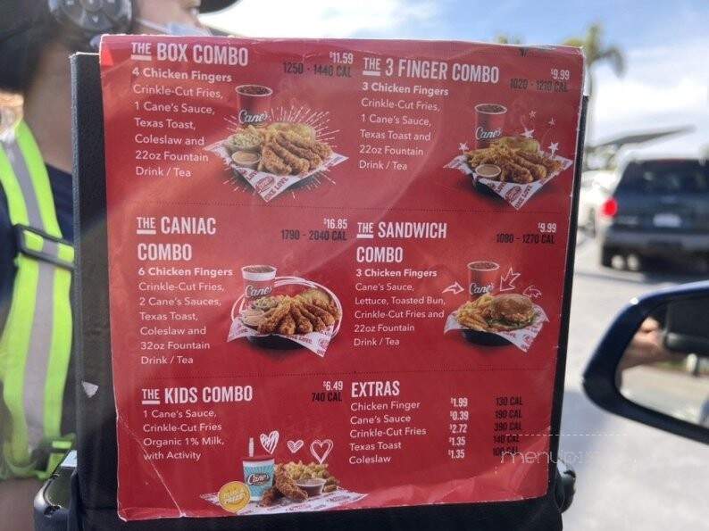 Raising Cane's Chicken Fingers - Oxnard, CA menu_pic