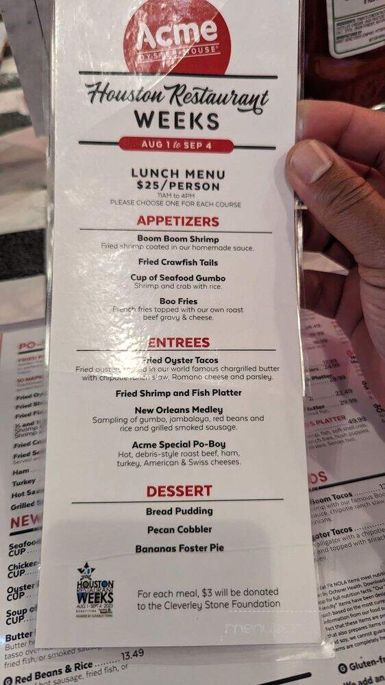 Acme Oyster House - Houston, TX menu_pic