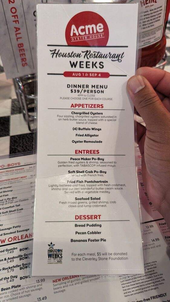 Acme Oyster House - Houston, TX menu_pic
